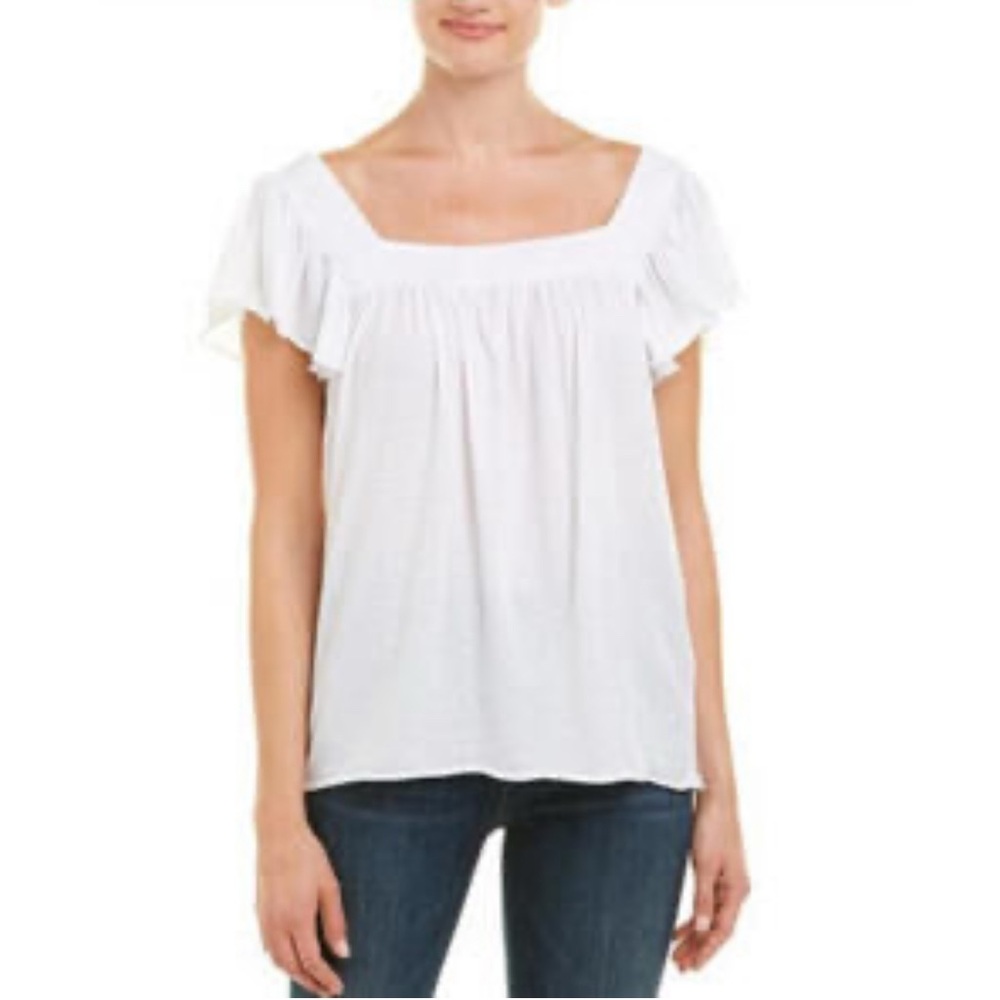 Chaser White Ruffle Sleeve Women's Top